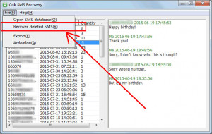 Cok SMS Recovery - náhled