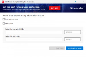 Ouroboros Ransomware decryption tool - náhled