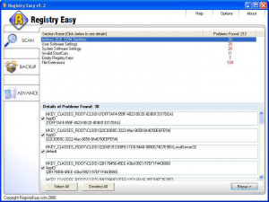RegistryEasy Registry Cleaner - náhled