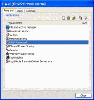 XP Firewall Control b-Wall - náhled