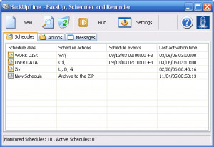 BackUpTime - náhled
