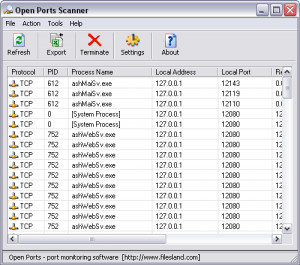 Open Ports Scanner - náhled
