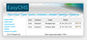 EasyCMS - náhled
