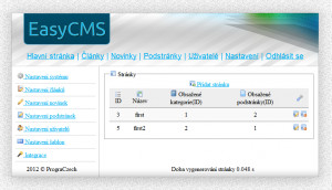 EasyCMS - náhled
