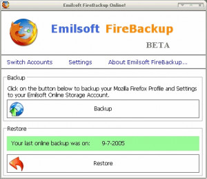 FireBackup - náhled