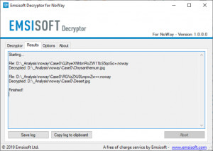 Emsisoft Decryptor for NoWay - náhled