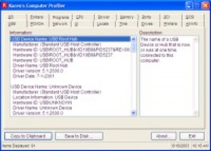 Karens Computer Profiler - náhled