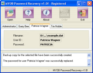 MYOB Password Recovery - náhled