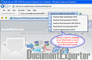 PDF/ XPS Exporter for Internet Explorer - náhled