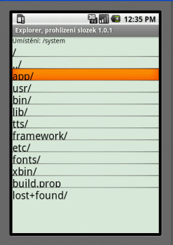 Android Explorer - náhled