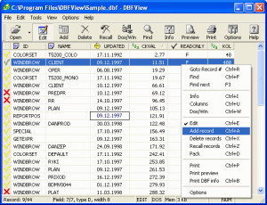 DBFView - náhled