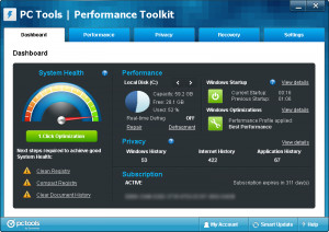 PC Tools Performance Toolkit  - náhled