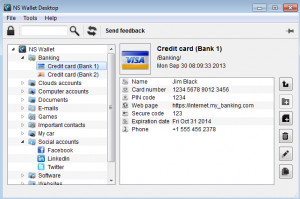 NS Wallet Desktop - náhled