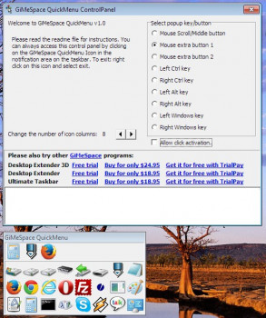 GiMeSpace QuickMenu - náhled