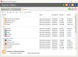 Argente Uninstall Programs - náhled