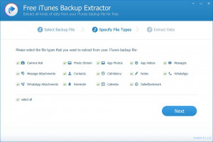 Free iTunes Backup Extractor - náhled