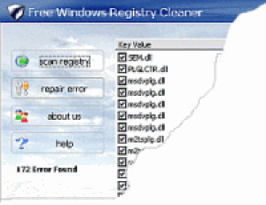 Free Windows Registry Cleaner - náhled