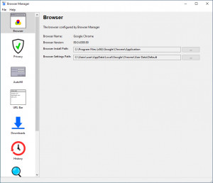 Browser Manager - náhled