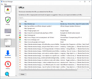 Browser Manager - náhled