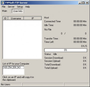 TYPSoft FTP Server - náhled