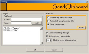 SendClipboard - náhled