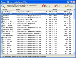 Last Changed Files - náhled