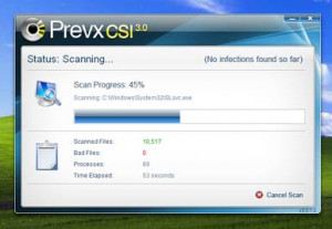 Prevx CSI - Free Malware Scanner - náhled
