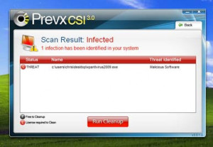 Prevx CSI - Free Malware Scanner - náhled
