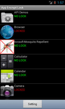 App Encrypt Lock  - náhled