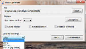 HostsOptimizer - náhled