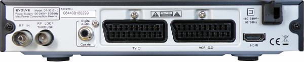 EVOLVE DT- 3010HD zadní panel