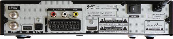 Go SAT GS 7055 Hdi zadní panel
