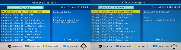 EVOLVE DT- 3010HD časová tabulka