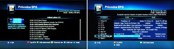 Optibox Zebra EPG pohledy