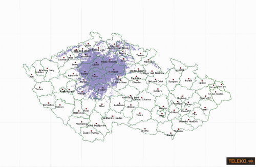 Mapa T-DAB Teleko experiment