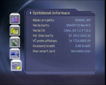 Digi TV Humax system info