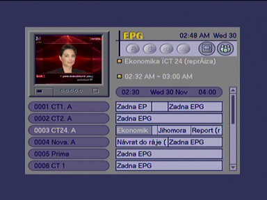 Homecast eM-1150 EPG