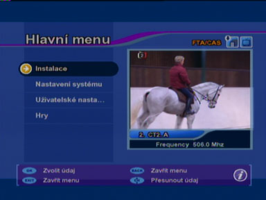 Interstar DVB-T 8100 menu