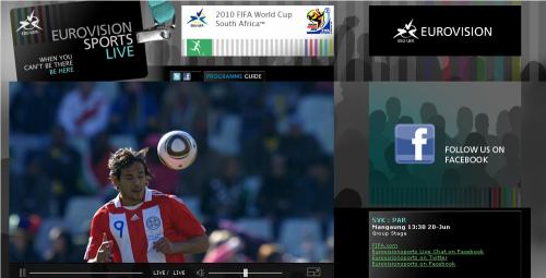 MS fotbal 2010 - web EBU stream zápasu SK-PAR