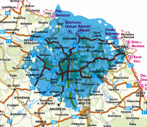 Mux 3 - pokrytí Ostrava Hladnov