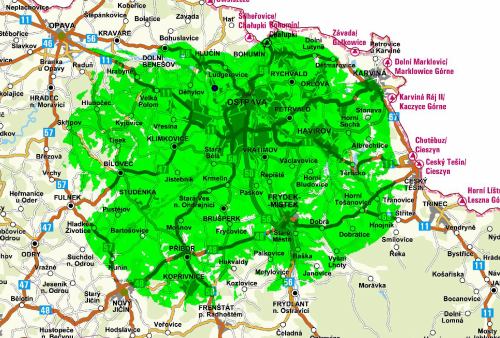 Mapa pokrytí - mux 3 Ostrava