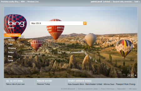 Bing.com titulní stránka