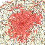 Mapa pokrytí - síť A - Praha - náhled