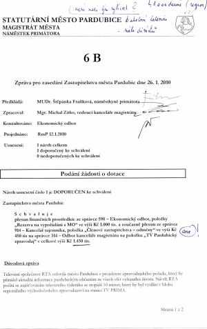 Smlouva RTA - Pardubice 1