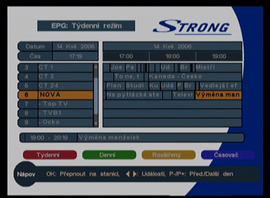 Strong 5126 EPG tydenni