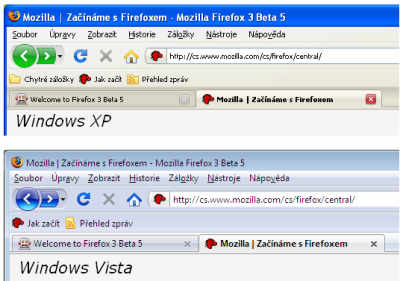 Firefox 3 - XP vs. Vista
