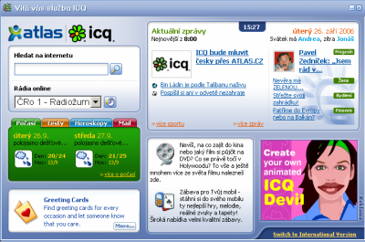 ICQ Atlas - uvodni stranka
