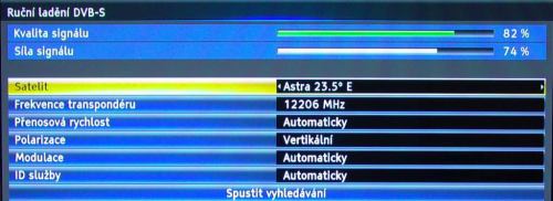 Panasonic P42GT30 instalace satelitu ruční