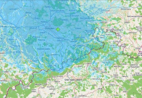 DAB+, Dresden - Wachwitz - mapa pokrytí