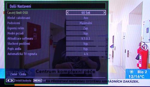 Gogen TVL32915LED - menu nastavení